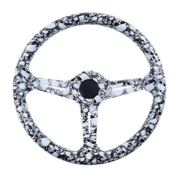 350MM Skull Look Deep Dish Steering Wheel