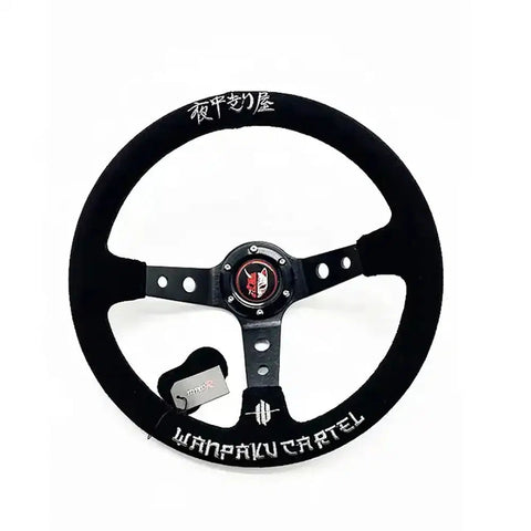 350MM Suede Wanpaku Cartel JDM Steering Wheel Drift