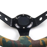 350mm 14inch Steering Wheel Camouflage Suede Camo