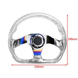 350mm Deep Dish Crystal Steering Wheel