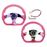 326mm VIP Pink Bubble Neo Spoke Steering Wheel