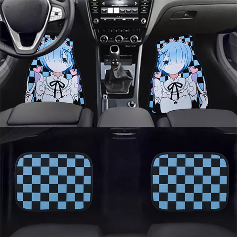 Anime Hentai Racing Fabric Car Floor Mats Interior Carpets