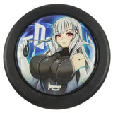 Anime Kawaii Girl Horn Button