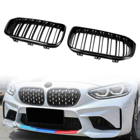 BMW 1 Series F20 F21 2015-2017 Gloss Black Double Front Kidney Grill JDM Performance