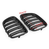 Black Dual Slats Front Kidney Grill For BMW X1 E84 2009-14 SUV JDM Performance