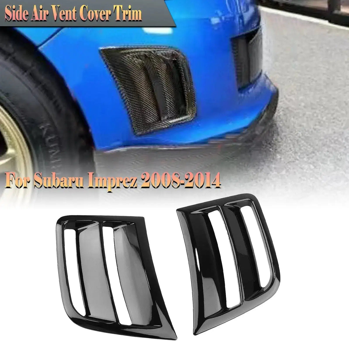 Gloss Black Front Bumper Side Air Duct Vents – Fits Subaru STI WRX GRB Wagon 2008-2014