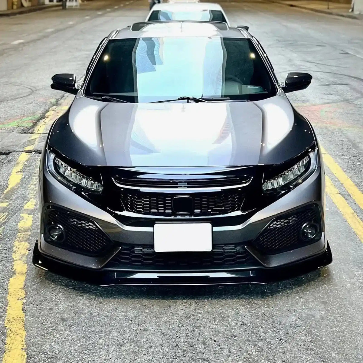 Glossy Black Front Bumper Lip Spoiler Splitter For Honda Civic Sedan & Hatchback