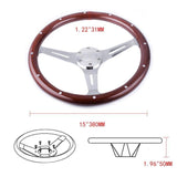 Genuine Wood Grain Steering Wheel Classic 15inch 380mm JDM Performance