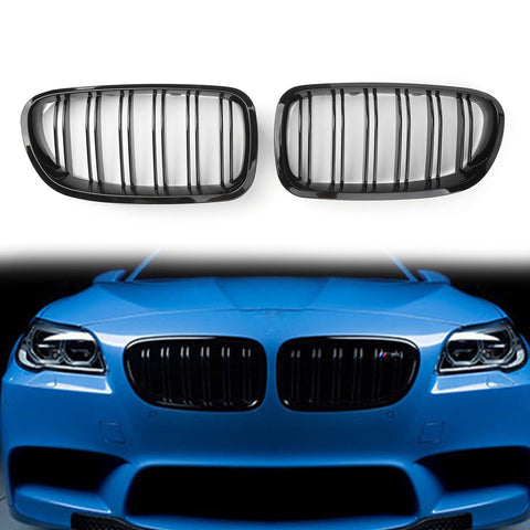 Gloss Black Front Hood Kidney Grill Grille For BMW F10 F18 10-16 JDM Performance