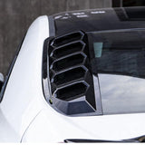Gloss Black Rear Side Window Louver For Honda Civic 4DR Sedan 2016-2021 JDM Performance