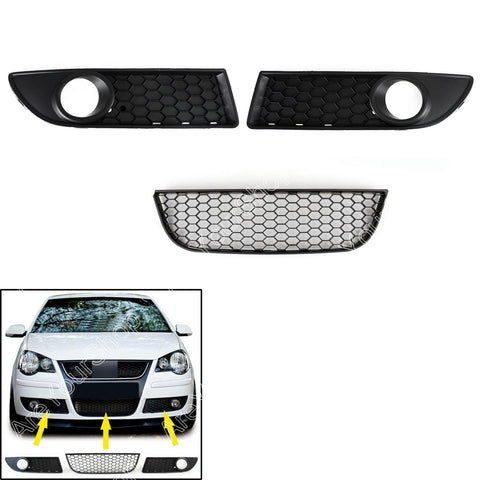 Honeycomb Style Front Lower GrilleLeft Side For VW Polo 9N3 GTI (2005-2009) JDM Performance