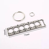JDM 6 Head Gasket Keychain Engine Metal