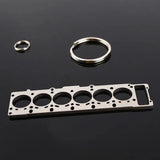 JDM 6 Head Gasket Keychain Engine Metal