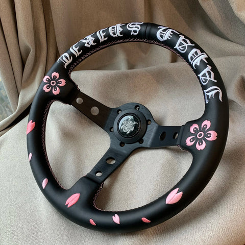 JDM Ghost Samurai Cherry Blossom Drift Steering Wheel