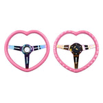 Pink Heart Shaped Steering Wheel 350mm 14" - JDM Performance