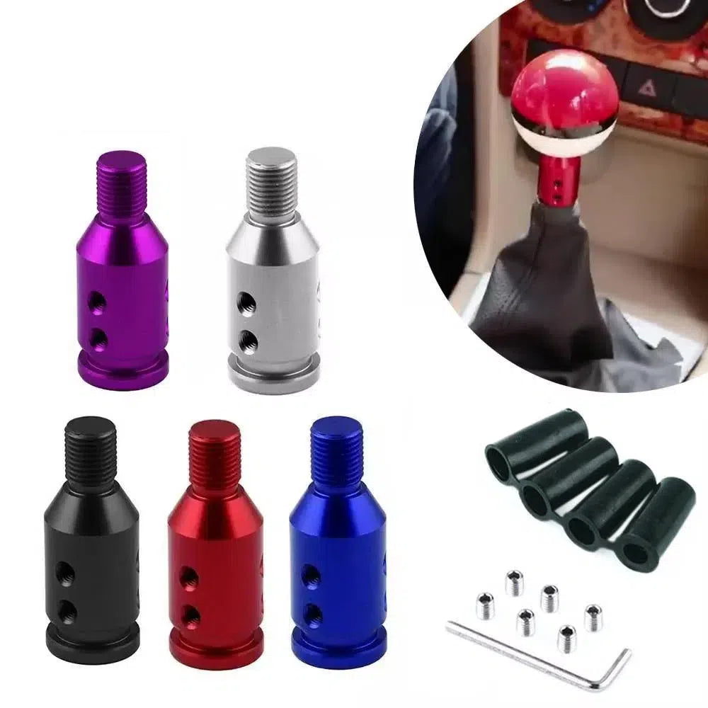 gear knob adapter X AUTOHAUX 1 Pcs M10 X 1.5 Car Universal Purple Gear Shift Knob Adapter for Non Threaded Shifter