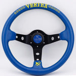 Vertex 10 Stars Blue Leather Sport JDM Steering Wheel Embroidered 13inch JDM Performance