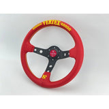 Vertex 10 Stars Red Leather Sport JDM Steering Wheel 13inch JDM Performance