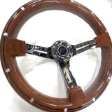 Wood Peach Steering Wheel 14 Inch JDM Performance