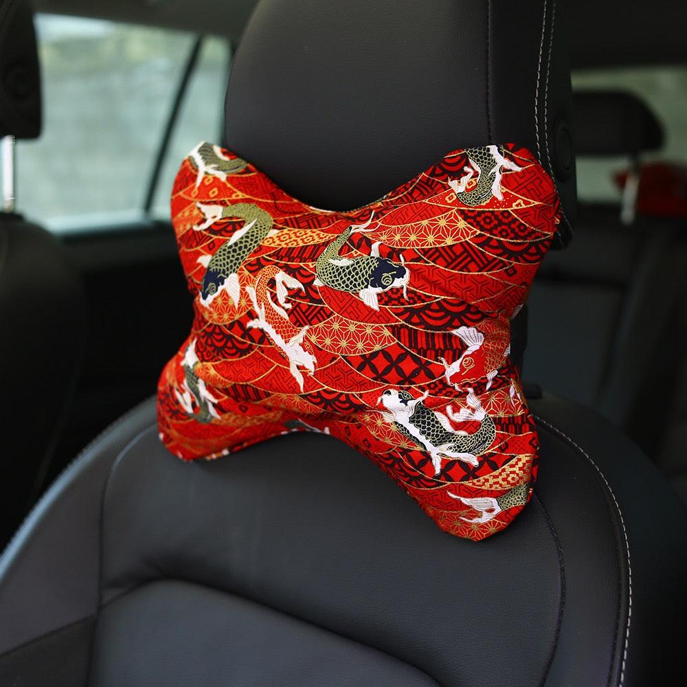 Red Leather Car Seat Memory Foam Neck Rest Cushion Pillow For TRD JDM –  MAKOTO_JDM