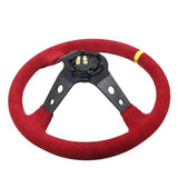 Red Suede Corsica Steering Wheel 14inch