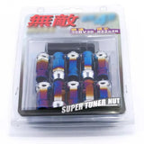 R48 Steel Brunt Blue Lock Lug Nuts