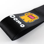 Domo Kun Black Racing Tow Strap for Front / Rear Bumper JDM Performance