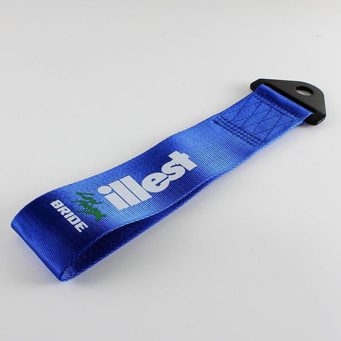 Illest Bride Blue Racing Tow Strap for Front / Rear Bumper JDM Performance