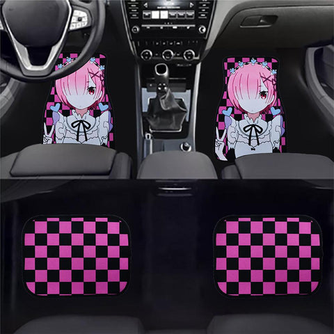 Anime Hentai Racing Fabric Car Floor Mats Interior Carpets JDM Performance