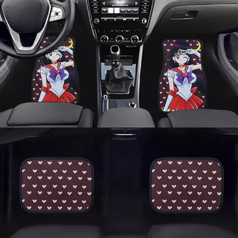 Anime Sailor Mars Racing Fabric Car Floor Mats Interior Carpets JDM Performance
