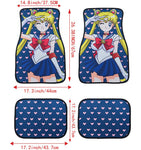 Anime Sailor Moon Racing Fabric Car Floor Mats Interior Carpets JDM Performance