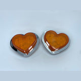 Orange / Amber LED Heart Shape Side Marker Indicators (Pair) JDM Performance