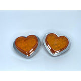Orange / Amber LED Heart Shape Side Marker Indicators (Pair) JDM Performance