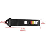 Ralliart High Strength Black Tow Towing Strap Hook JDM Performance