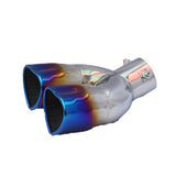 Dual Burnt Blue Heart Shaped Stainless Steel Exhaust Pipe Muffler Tip JDM Performance