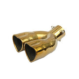 Dual Gold Heart Shaped Stainless Steel Car Exhaust Pipe Muffler Tip JDM Performance