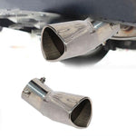 Silver Heart Shaped Stainless Steel Exhaust Pipe Muffler Tip Trim JDM Performance