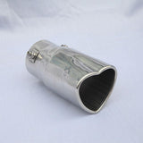 Silver Heart Shaped Stainless Steel Exhaust Pipe Muffler Tip Trim Staight JDM Performance