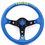 Vertex 10 Stars Blue Leather Sport JDM Steering Wheel Embroidered 13inch JDM Performance