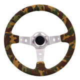 14inch Camo Suede Deep Dish Drift Steering Wheel