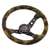 14inch Camo Suede Deep Dish Drift Steering Wheel