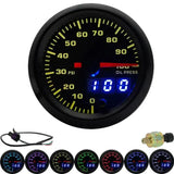 2" 52mm 7 Colors LED Dual Display Car Gauges