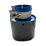2.5'' 63MM-89MM Blue Carbon Fiber S/S Steel Muffler Tip