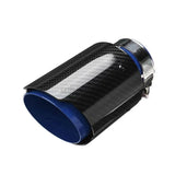 2.5'' 63MM-89MM Blue Carbon Fiber S/S Steel Muffler Tip