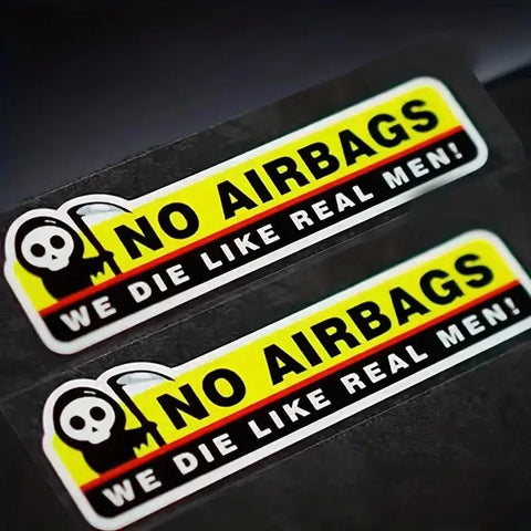 2pc No Airbags We Die Like Real Men Funny Car Sticker Decal – JDM