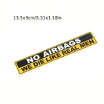 2pcs No Airbags We Die Like Real Men Funny Car Sticker