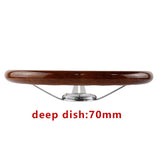 340mm Heart Shape Solid Wooden Chrome Steering Wheel JDM Performance