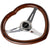 340mm Heart Shape Solid Wooden Chrome Steering Wheel JDM Performance