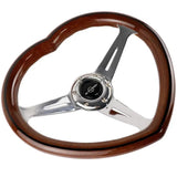 340mm Heart Shape Solid Wood Steering Wheel