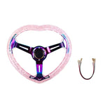 350MM Pink Deep Dish Bubble Steering Wheel